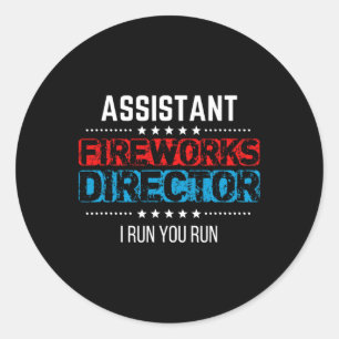 Istant Fireworks Director Usa Independence Day Jul Classic Round Sticker