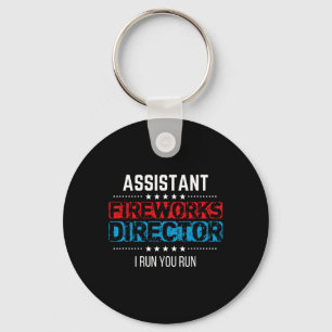 Istant Fireworks Director Usa Independence Day Jul Keychain