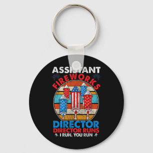 Istant Fireworks Director Usa Independence Day Jul Keychain