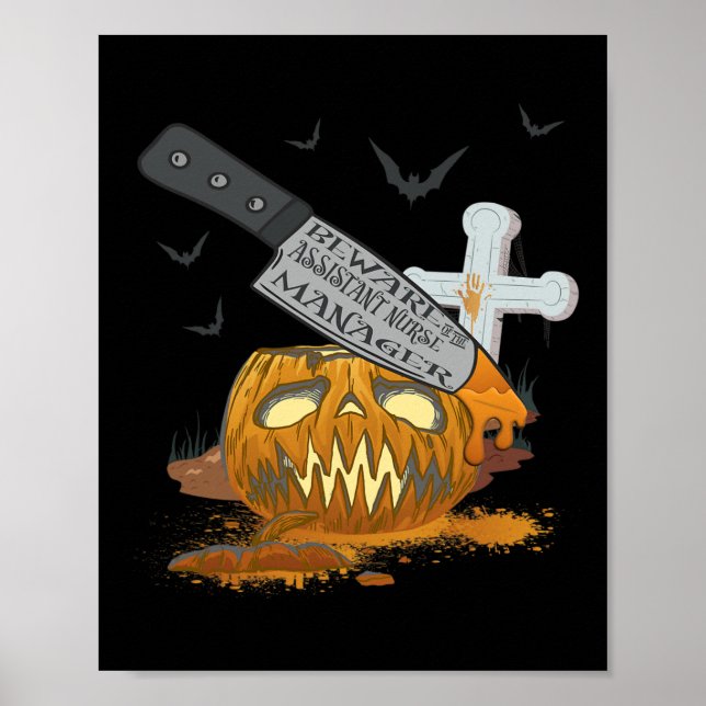 Istant Nurse Manager Funny Halloween Party  Poster (Front)