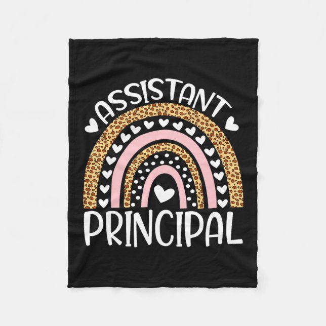 Istant Principal Boho Rainbow Leopard First Day Fleece Blanket (Front)