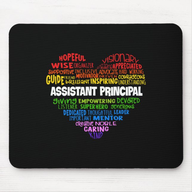 Istant Principal Cute Heart Back To School  Mouse Pad (Front)