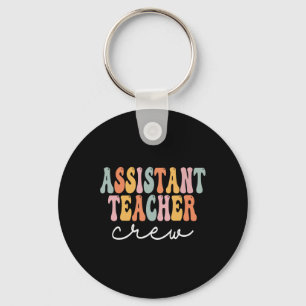 Istant Teacher Crew Retro Groovy First Day Of Scho Keychain