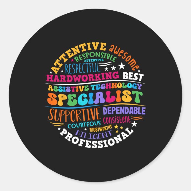 Istive Technology Specialist Appreciation Back To  Classic Round Sticker (Front)