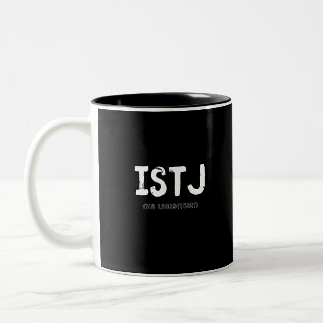 ISTJ - Practical Rationalist (White) Two-Tone Coffee Mug (Left)