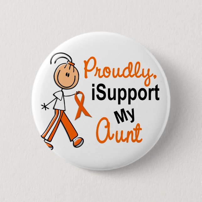 iSupport 1 SFT Leukaemia MS Kidney Cancer AUNT 2 Inch Round Button (Front)