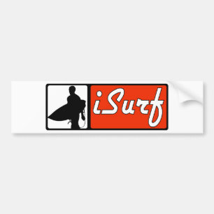 iSurf Red Bumper Sticker