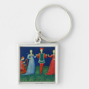 It 973 f.21v A Gentleman dancing with two Ladies, Keychain