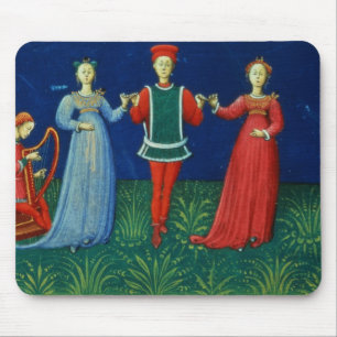 It 973 f.21v A Gentleman dancing with two Ladies, Mouse Pad