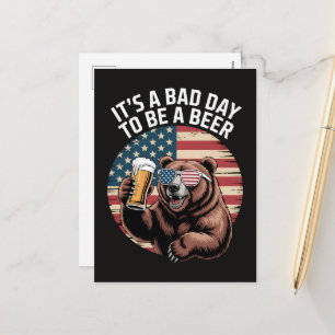 It A Bad Day To Be A Bear Holiday Postcard