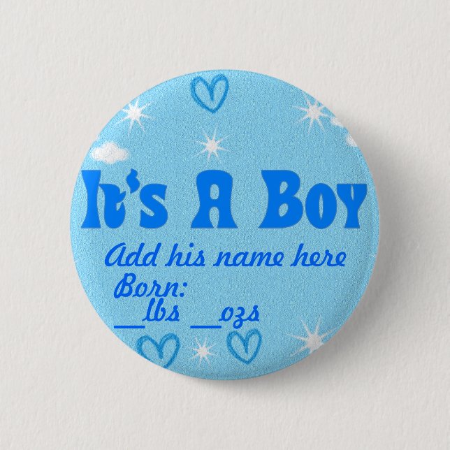 It' a Boy_ 2 Inch Round Button (Front)