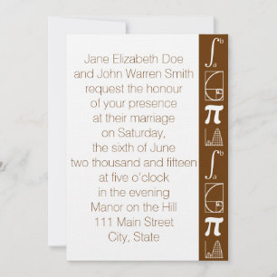 It Adds Up in Chocolate Wedding Invitation