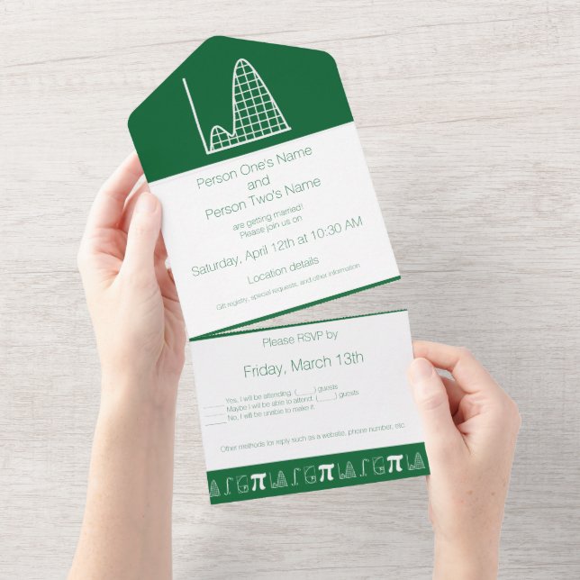 It Adds Up in Green All In One Invitation (Tearaway)