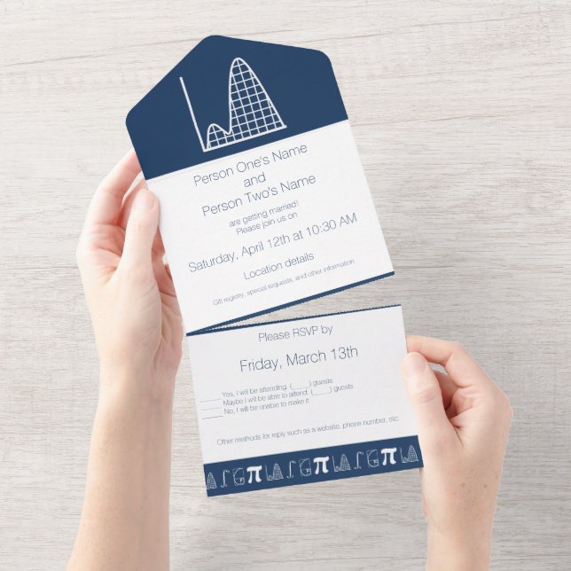 It Adds Up in Navy All In One Invitation (Tearaway)
