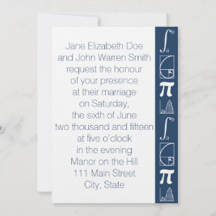 It Adds Up in Navy Wedding Invitation