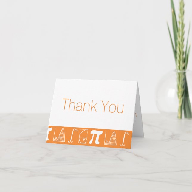 It Adds Up in Orange Thank You Card (Front)