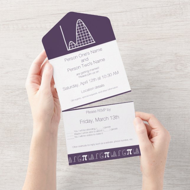 It Adds Up in Purple All In One Invitation (Tearaway)