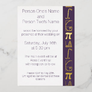 It Adds Up in Purple Foil Invitation