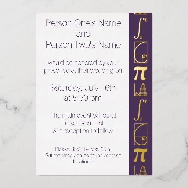 It Adds Up in Purple Foil Invitation (Front)