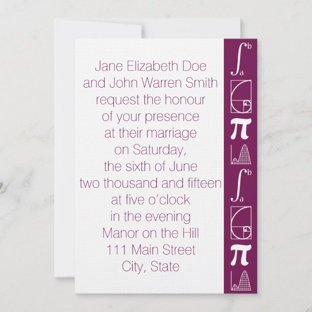It Adds Up in Wine Wedding Invitation (Front)