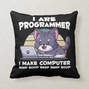 IT admin humour computer science student saying Throw Pillow