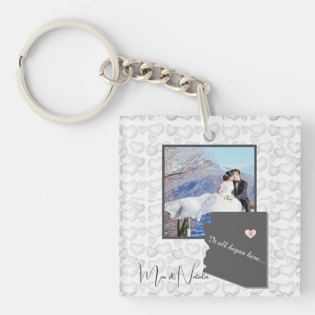 It all Began Here, Arizona, Photo Heart   Keychain (Front)