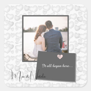 It all Began Here, Colorado, Photo Heart    Square Sticker