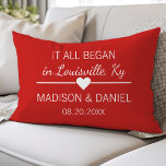 It All Began Romantic Personalized Couples Heart Lumbar Pillow<br><div class="desc">Beautiful modern decorative accent throw pillow. Perfect for the couch or the bed. Cute home decor for any room. Choose your own shape: square,  rectangle,  lumbar or round.</div>
