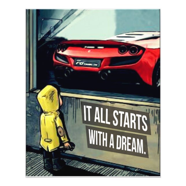 It All Starts With A Dream Motivational Quote Photo Print (Front)