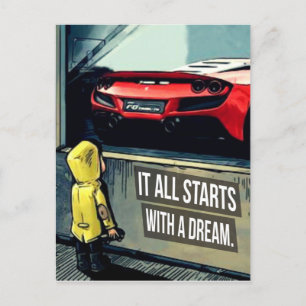 It All Starts With A Dream Motivational Quote Postcard