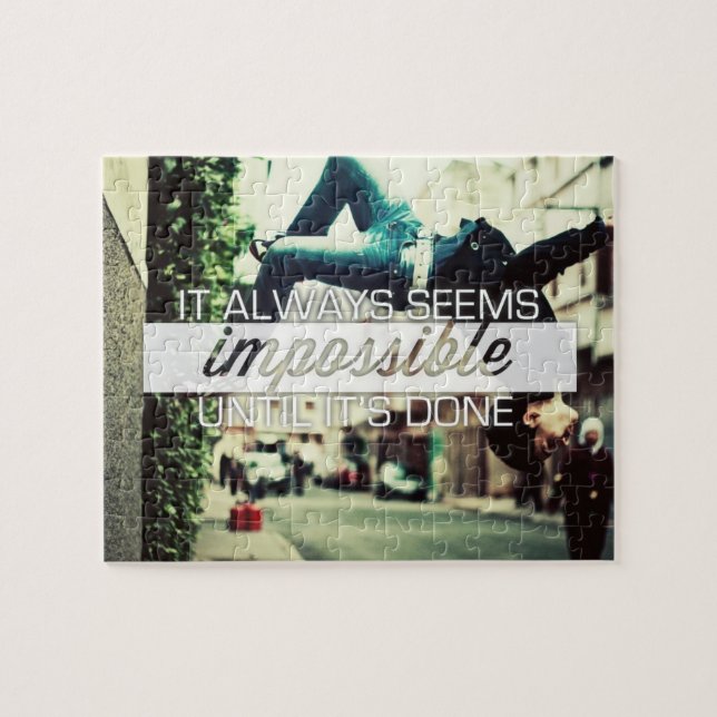 It Always Seems Impossble - Motivational Quote Jigsaw Puzzle (Horizontal)