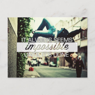 It Always Seems Impossble - Motivational Quote Postcard