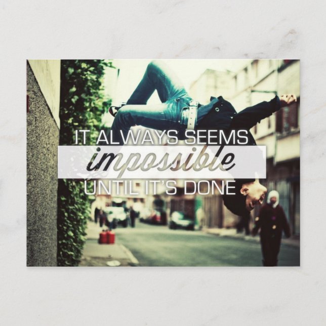 It Always Seems Impossble - Motivational Quote Postcard (Front)