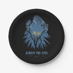 IT Always The Eyes Pareidolic Tree Tops Paper Plate