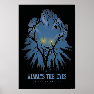 IT Always The Eyes Pareidolic Tree Tops Poster