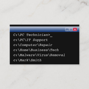 IT Business Cards Personalized Computer Technician