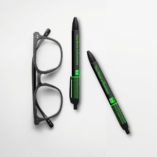 IT Business: Secure Data Digital Ones & Zeroes Black Ink Pen