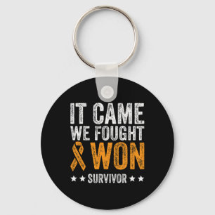 It Came We Fought and Won Leukemia Awareness Survi Keychain