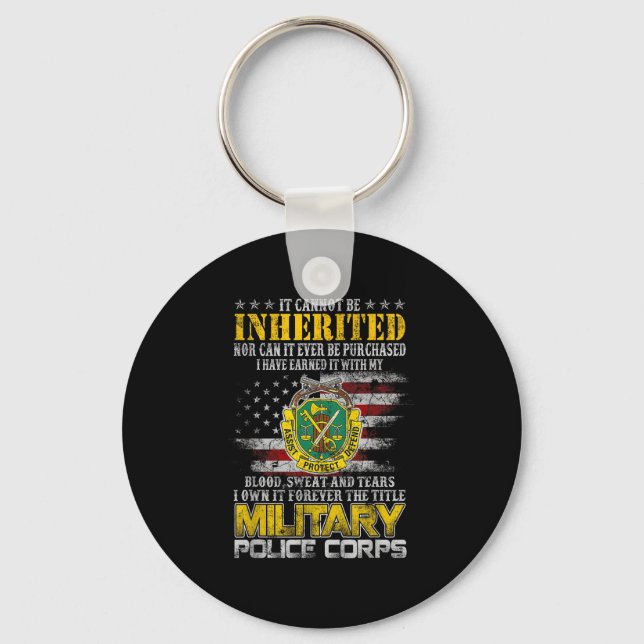 It Cannot Be Inherited Military Lice Veteran Day P Keychain (Front)