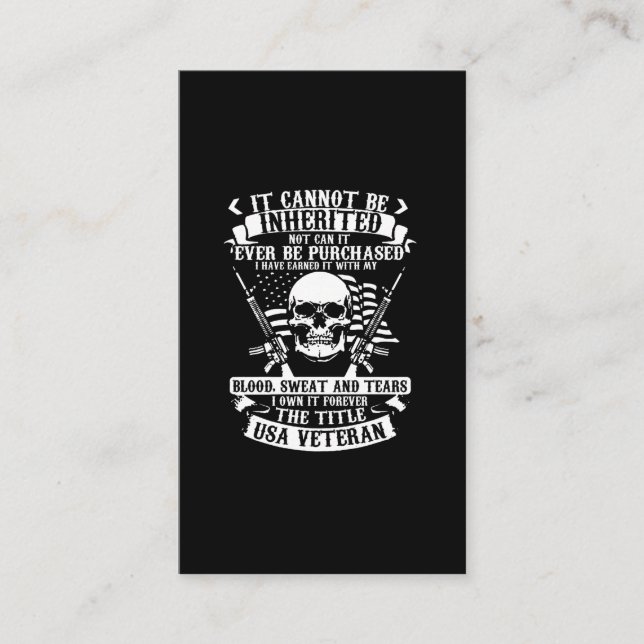 it cannot be inherited not can it ever be purchase business card (Front)