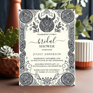 It Celtic Nordic Fun Medieval Scroll Bridal Shower Invitation