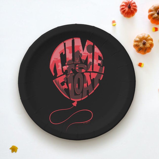 It Chapter 2 | Time to Float Balloon Graphic Paper Plate (Paper plate on table)
