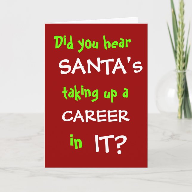 IT Computer Christmas Card Funny Computing Joke (Front)