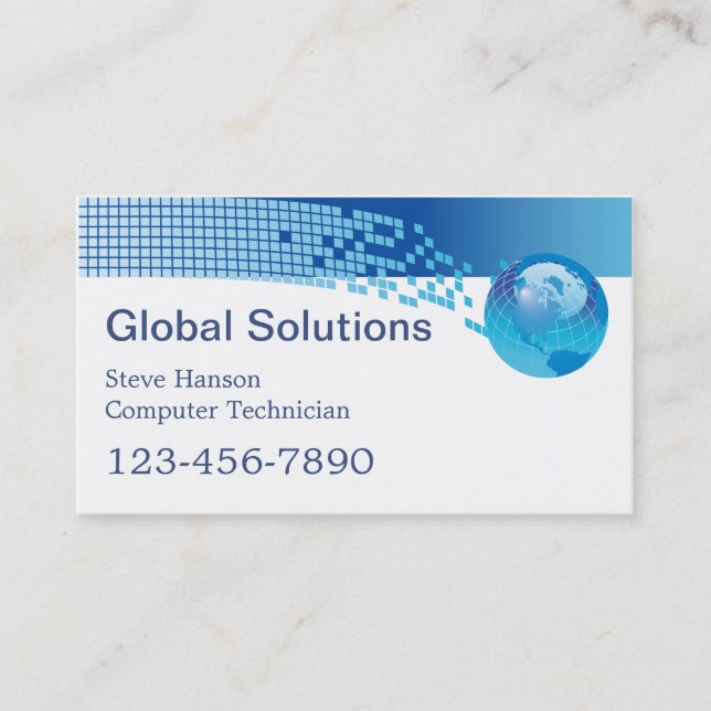 IT Computer Programmer Technician Business Card (Front)