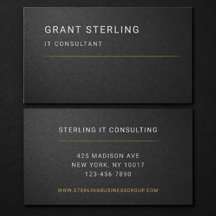 IT Consultant Black Professional  Business Card