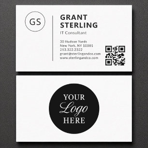 IT Consultant QR Code Company Logo  Business Card