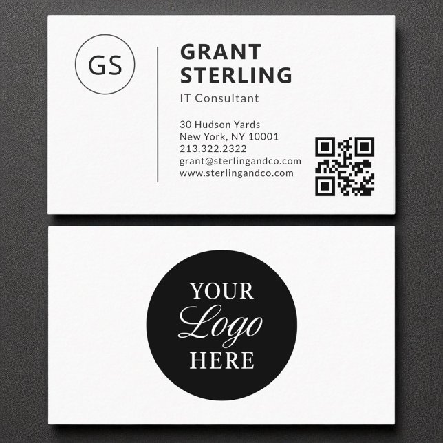IT Consultant QR Code Company Logo  Business Card (Creator Uploaded)