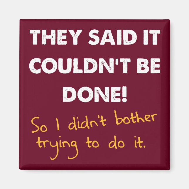 It Couldn't Be Done So I Didn't Funny Magnet (Front)