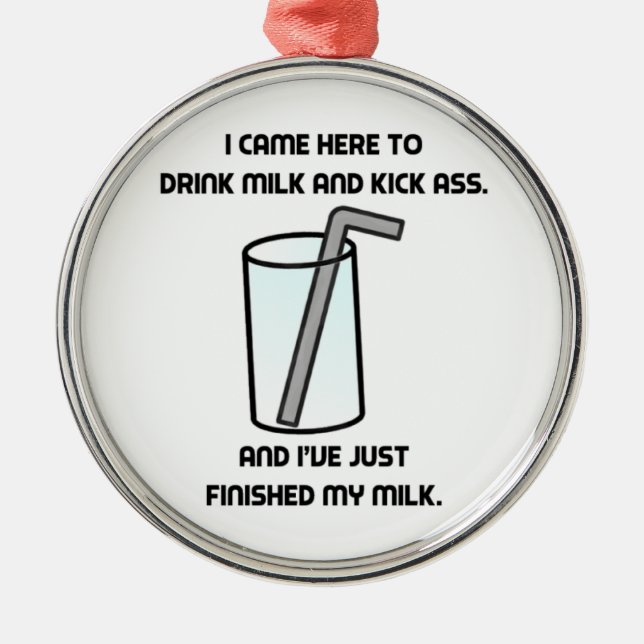 IT Crowd Drink Milk Metal Ornament (Front)
