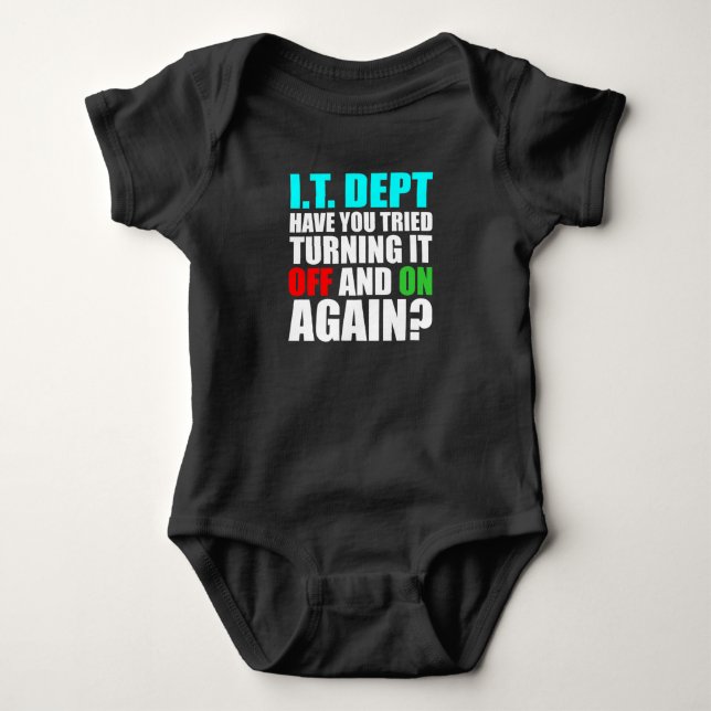 IT Department Computer Tech Software Programmer Baby Bodysuit (Front)